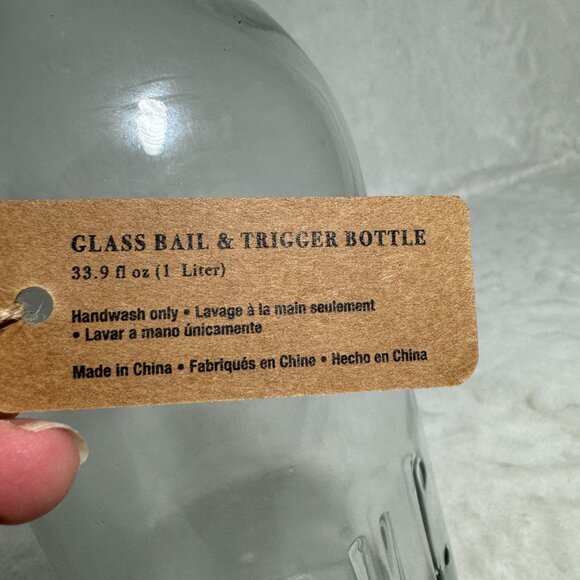 Rae Dunn Glass Bail & Trigger Bottle Collection Raised “GULP” On Bottle HTF NWT - Picture 4 of 6